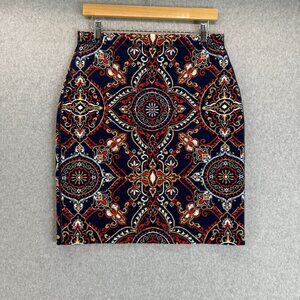 J. McLaughlin Women's Skirt Halle Reversible Pull On Scuba‎ Navy Blue Medium?